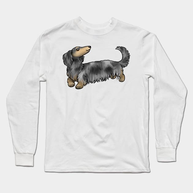 Dog Long Haired Dachshund Dapple Dachshund Long Sleeve T Shirt TeePublic